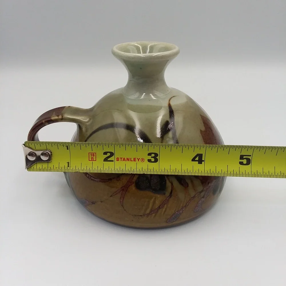Mc‎ Laughlin Studio Art Pottery Vase Bud Floral Design Earth Tone Colors 5